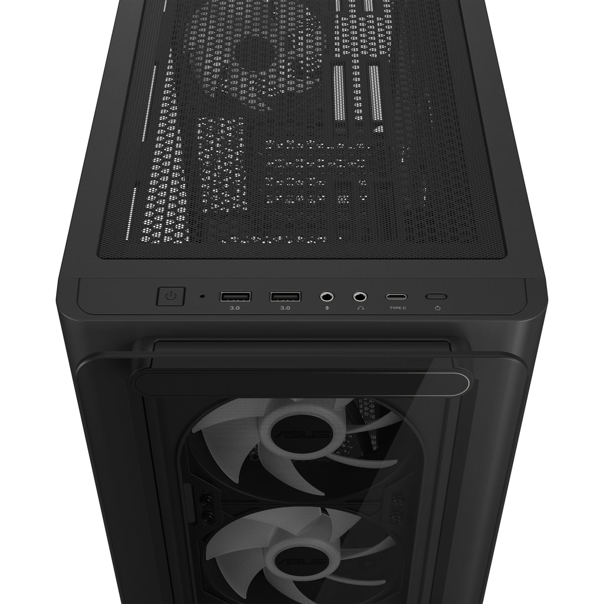 Asus a23 plus mini tårnetui (sort | 2x USB-A | 1x USB-C | RGB | hærdet glas)