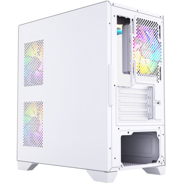 Xyz pc gear titanium view lite midi tårnhus (hvid | 2x USB-A | hærdet glas)