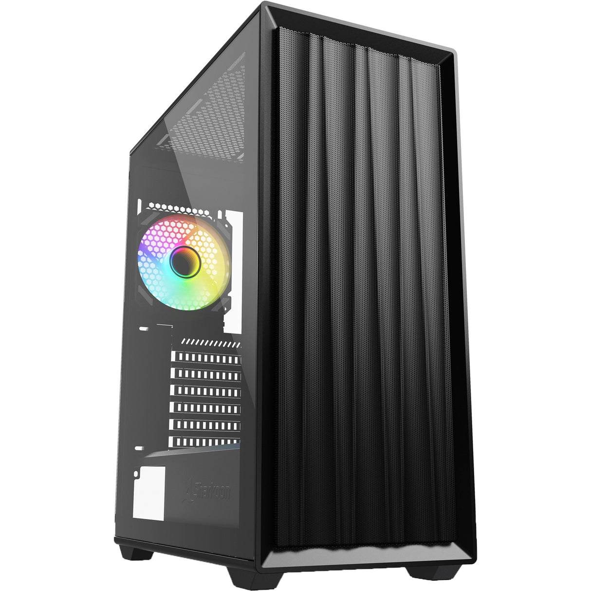 Sharkoon vk3 rgb midi tårnhus (sort | 2x usb-a | rgb | hærdet glas)