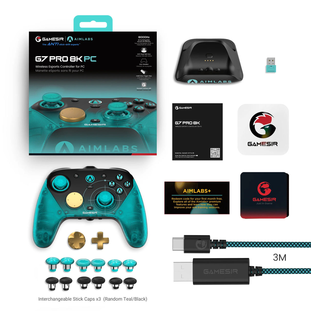 Gamesir g7 pro 8k pc - aimlabs edition gamepad (cyan sort)