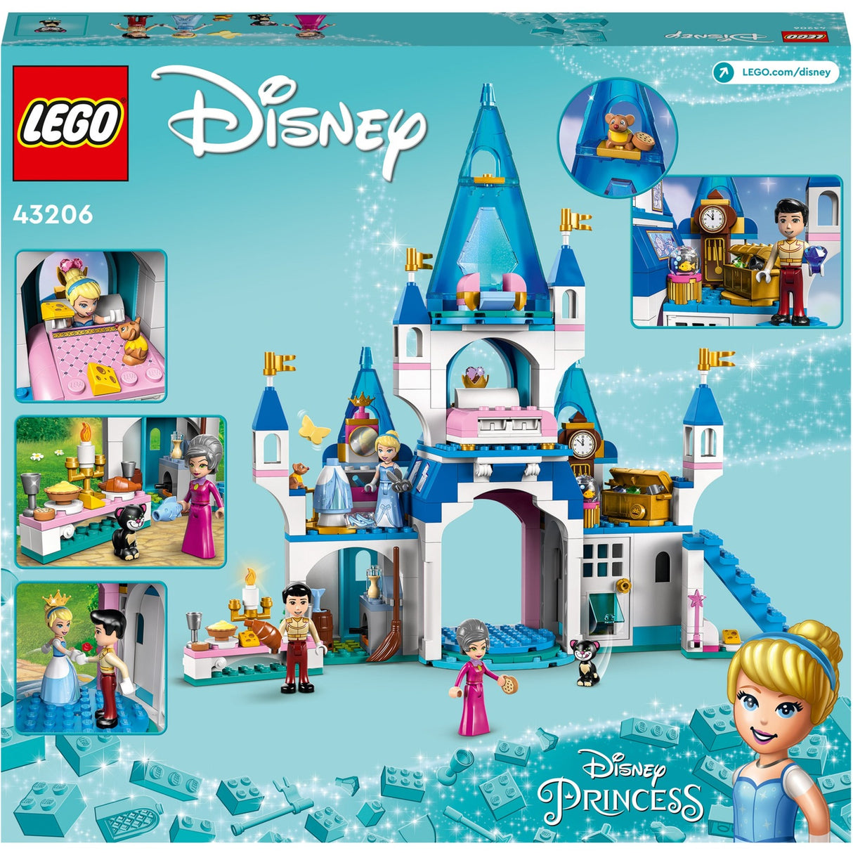 Lego Disney Princess - Askepots slot og det smukke prinsens byggelegetøj (43206)