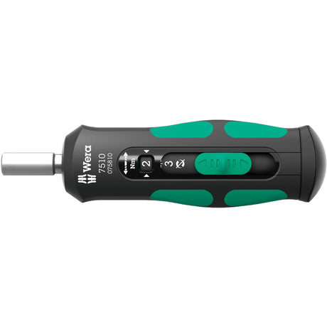 Wera 7510 Kraftform momentskruetrækker med sikker momenthastighed (sort grøn, 1-3 nm)