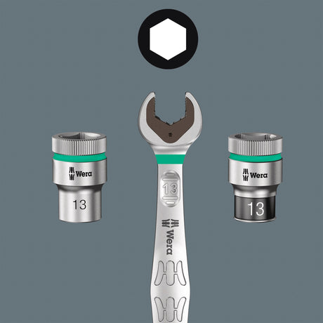 Wera 9608 hætte magnetisk strimmel b imperial imperial 1 topnøgle (sort grøn, 9 styk)
