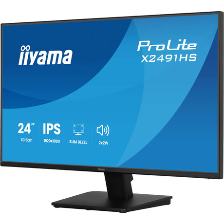 Iiyama prolite x2491hs-b1 23.8 skærm (sort, 120 Hz, HDMI, skærmport, lyd)