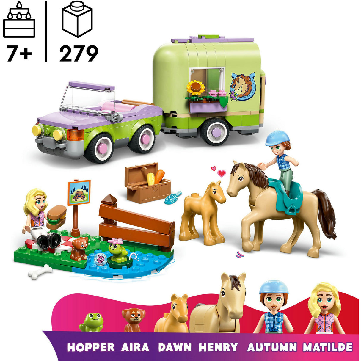 Lego friends 42695 trailer med hest og føl