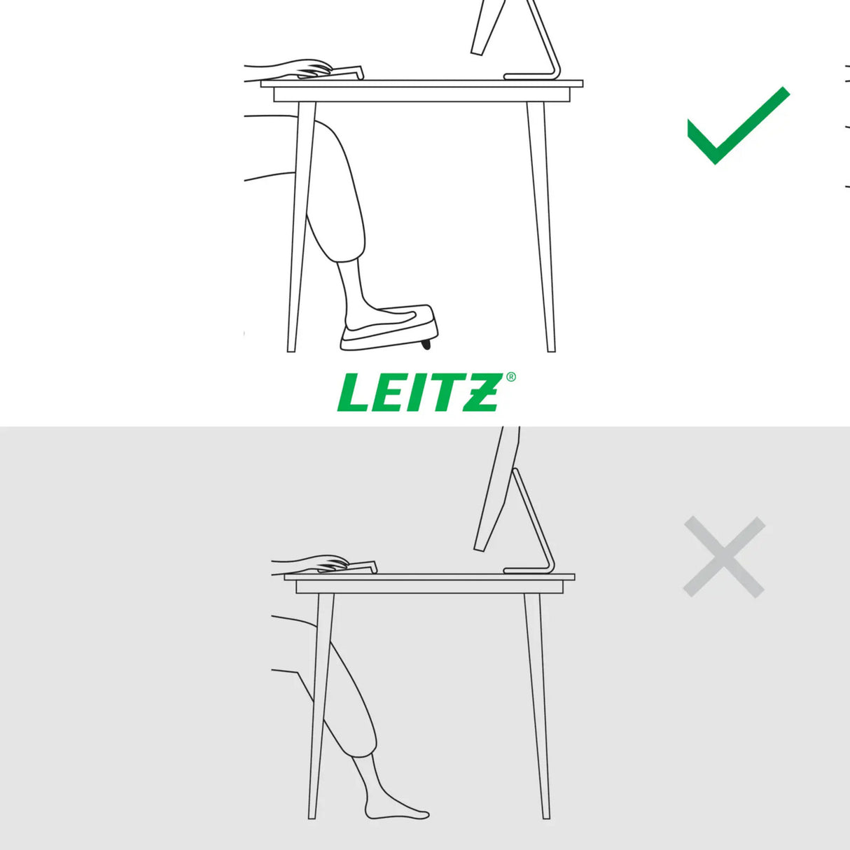 Leitz ergo justerbar bordfodstøtte (sort)