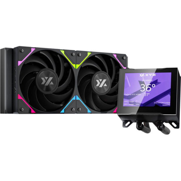 Xyz pc gear hydroview aio 240 vandkøling (sort, argb, pwm)