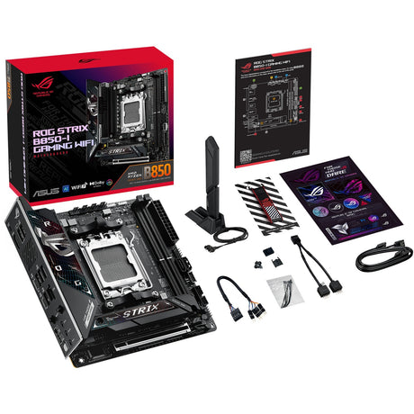 Asus ROG Strix B850-I Gaming Wi-Fi Socket AM5 bundkort (2,5 GB-LAN, Wi-Fi 7, BT, Lyd, Mini-ITX)