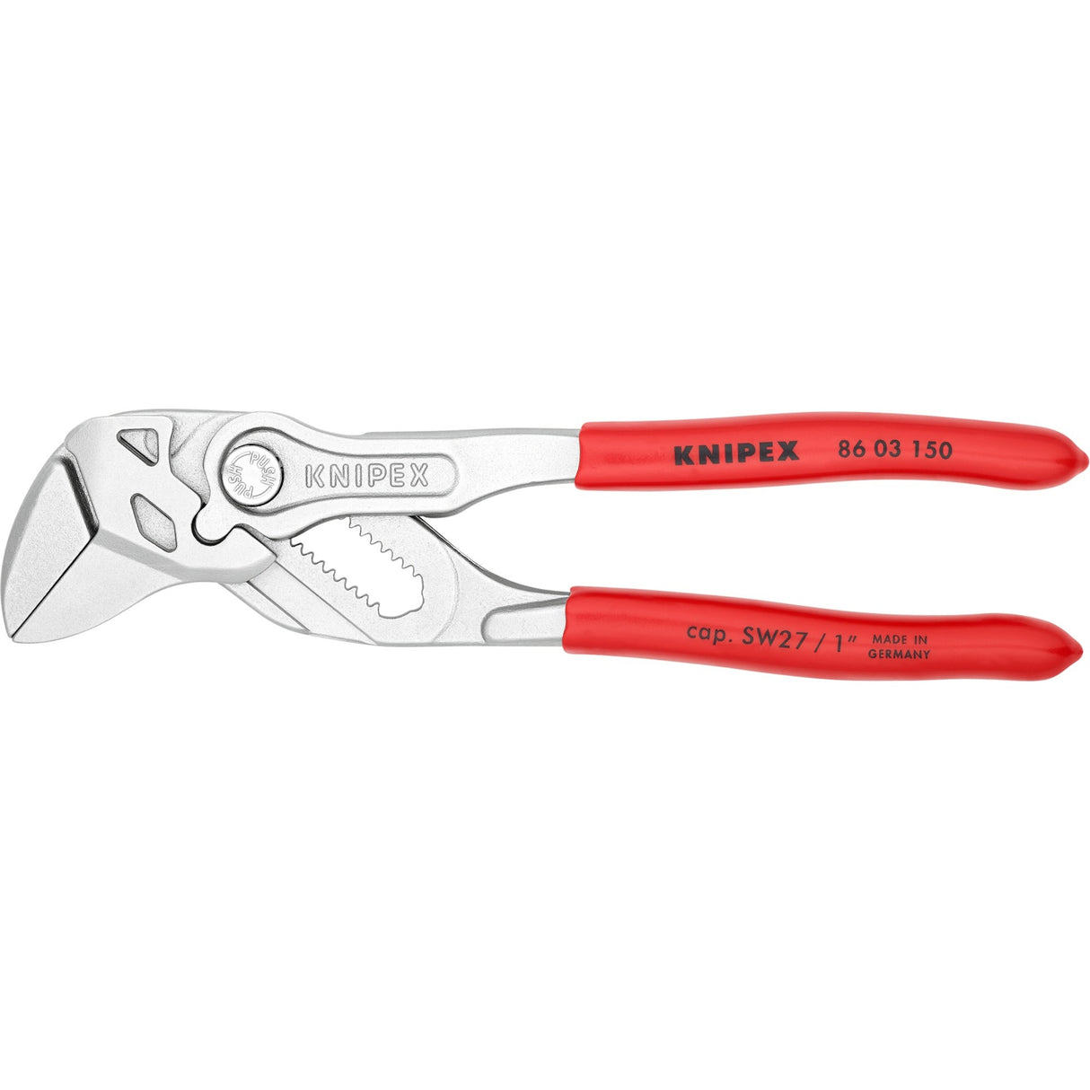 Knipex 86 03 150-serien - justerbar tang - 150 mm - flade kæber - ergonomisk håndtag