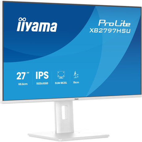 Iiyama prolite xb2797hsu-w1 27 skærm (hvid (mat), 120 Hz, HDMI, skærmport, USB, lyd)