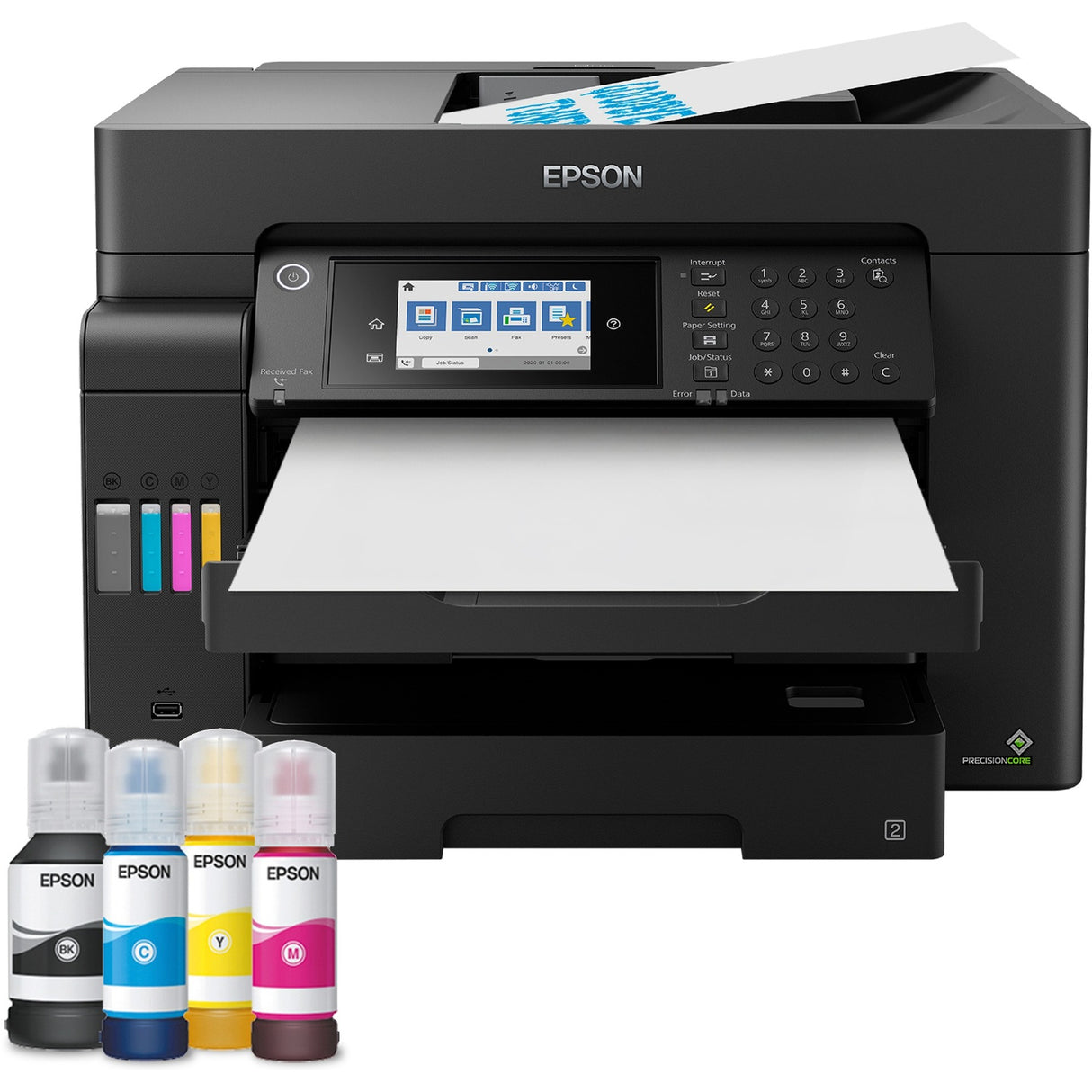 Epson ecotank et-16605 alt-i-en inkjetprinter med faxfunktion (sort, USB, WLAN, scan, kopi, fax)