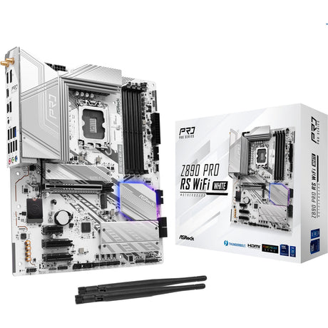 Asrock Z890 Pro RS WiFi White Socket 1851 bundkort (hvid, RAID, 2,5 GB-LAN, Wi-Fi 6e, BT, lyd, ATX)