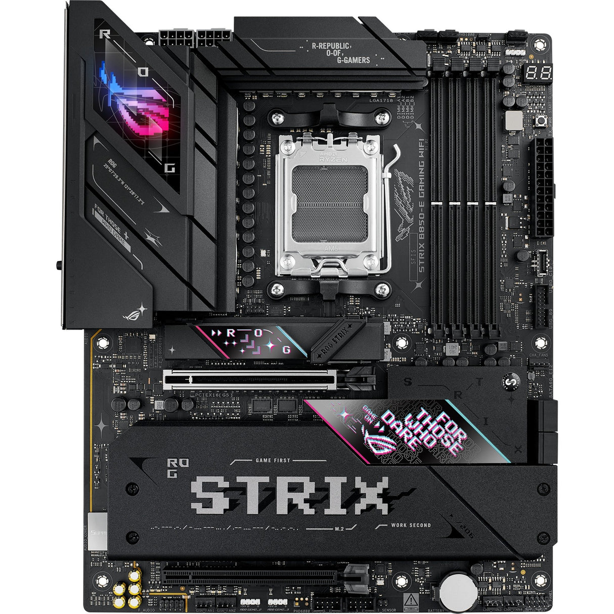 Asus ROG Strix B850-E Gaming WiFi Socket AM5 bundkort (sort, RAID, 5 GB-LAN, Wi-Fi 7, BT, lyd, ATX)