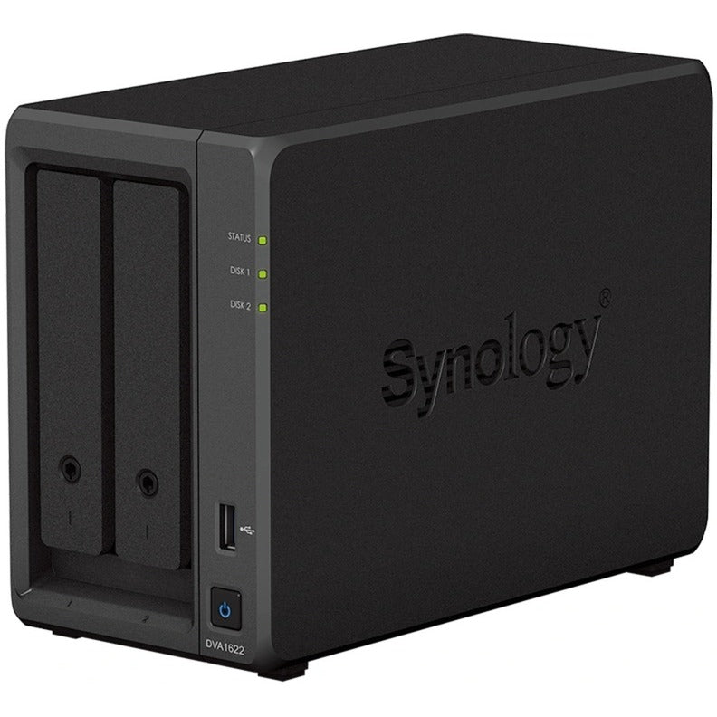 Synology dva1622 netværksvideooptager (sort, 2x 3,5 HDD-slots)