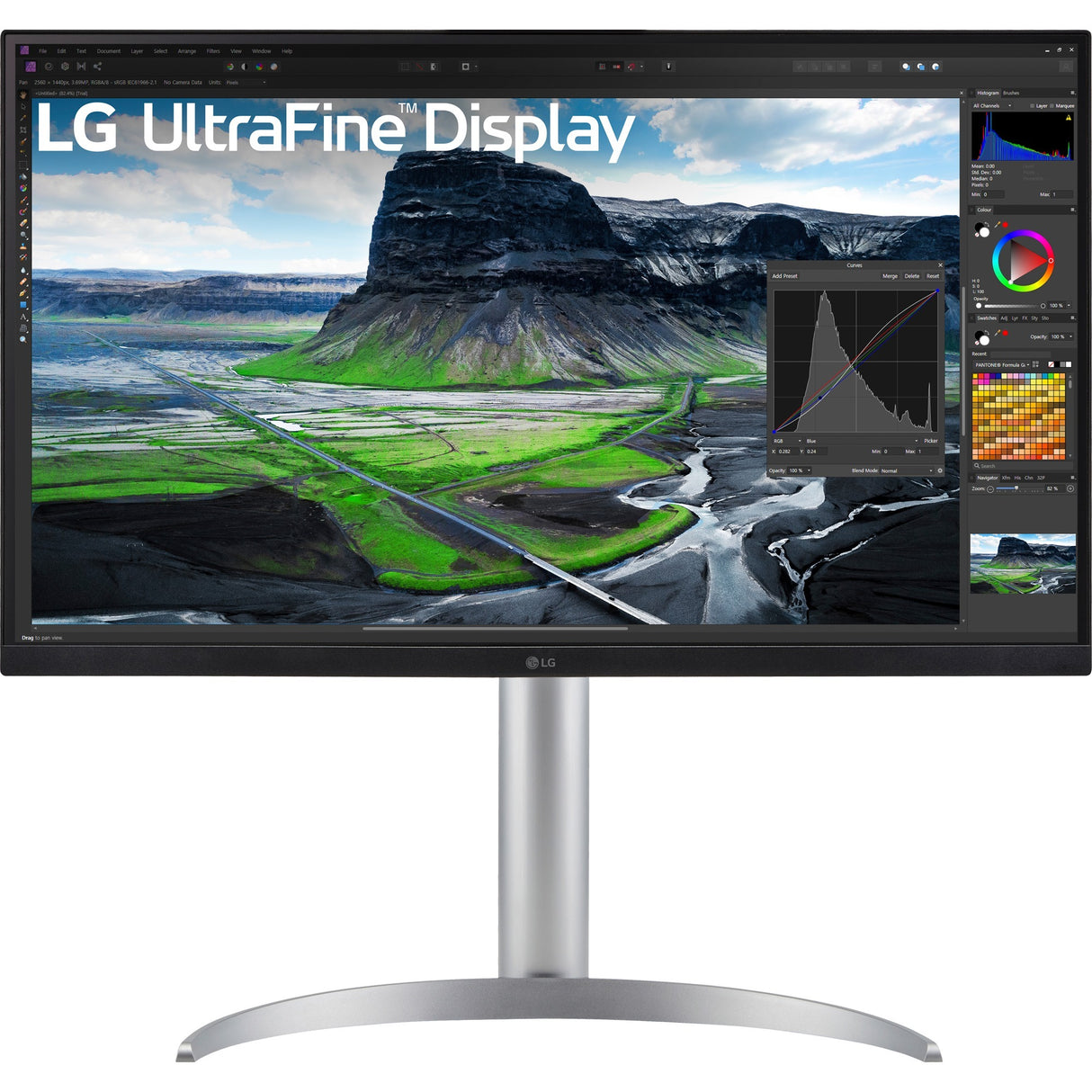 LG Ultrafine 27UQ850V-W 27 4K UHD-skærm (hvidsølv, 2x HDMI, skærmport, 2x USB-A, USB-B, USB-C)