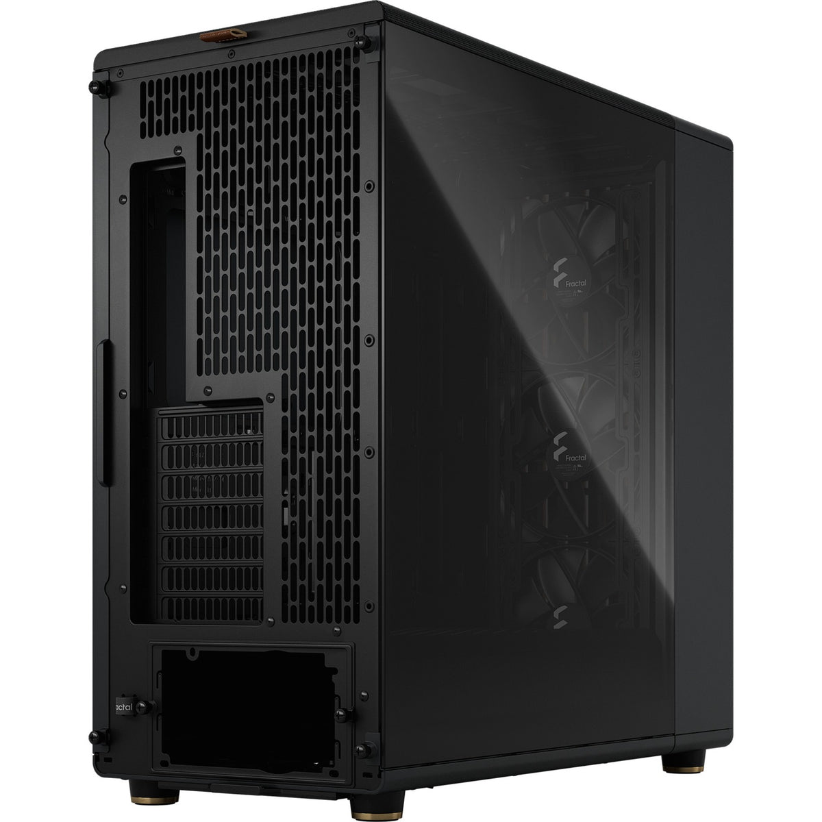 Fractal design nord xl midi tårnhus (sort træfarve | 2x USB-A | 1x USB-C | hærdet glas)