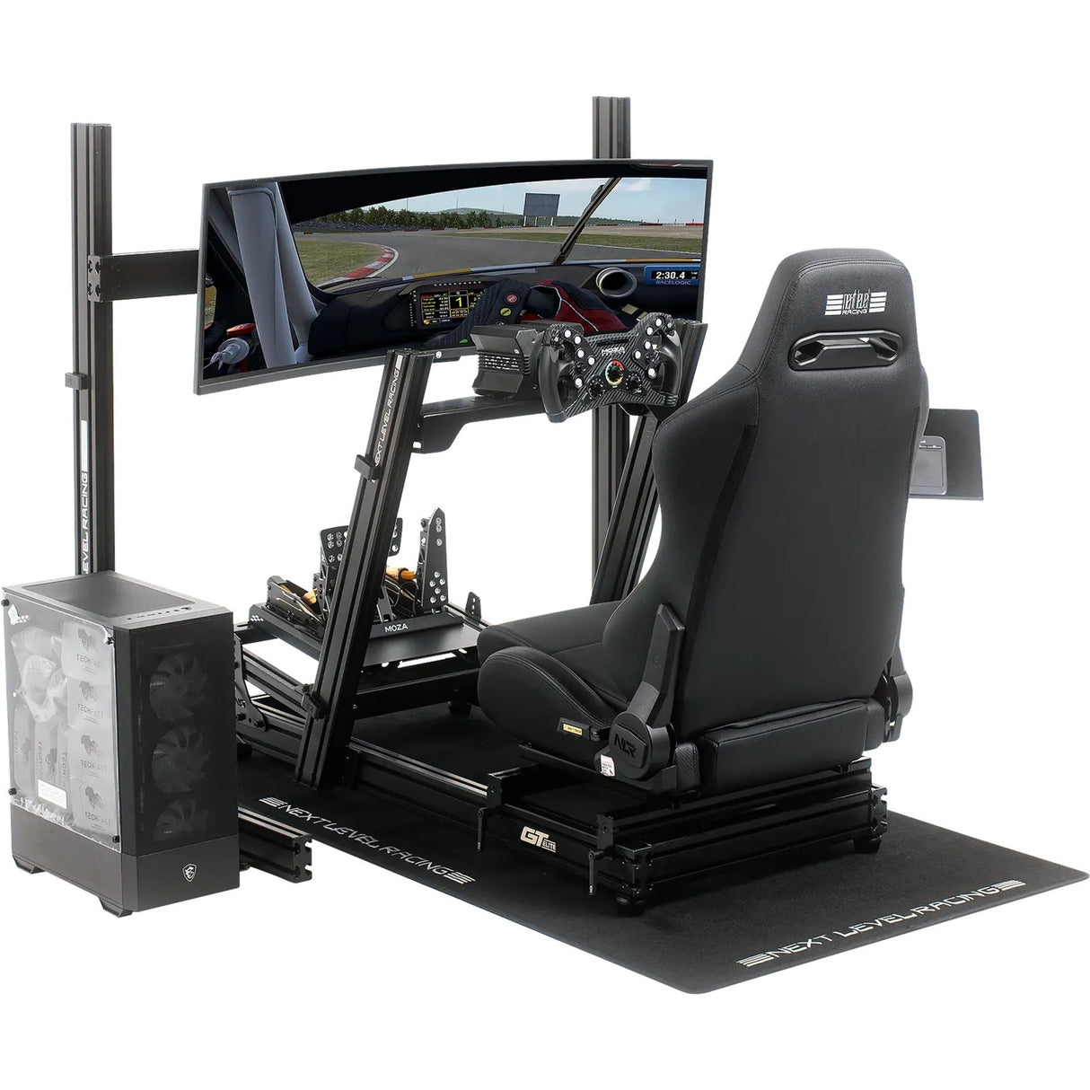 Næste niveau racing premium xl gulvmåtte beskyttelsesmåtte (sort)