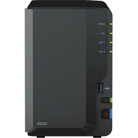 Synology diskstation ds223 nas (sort, 1x 1 GB LAN, 3x USB 3.2 gen 1)