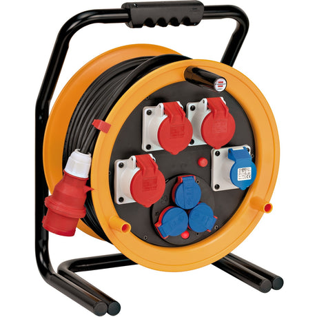 Brennerstuhl brobusta cee 4 ip44 kabelrulle, 40m rn kabel (gul sort, 40m rn kabel)