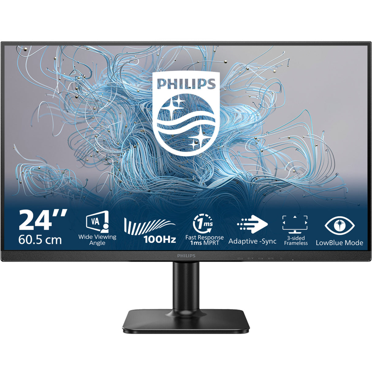 Philips 24e2n1100lb 23.8 skærm (sort, hdmi, vga)