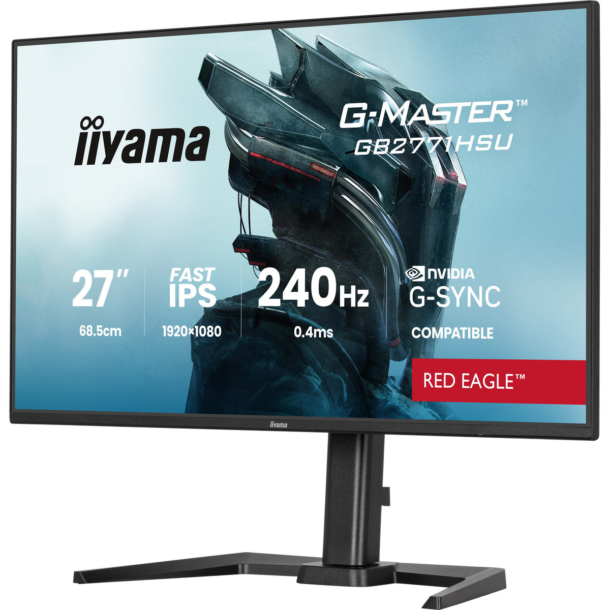 Iiyama G-Master Red Eagle GB2771HSU-B1 27 gaming-skærm (sort, 2x HDMI, DisplayPort, USB-A, USB-C, 240 Hz)