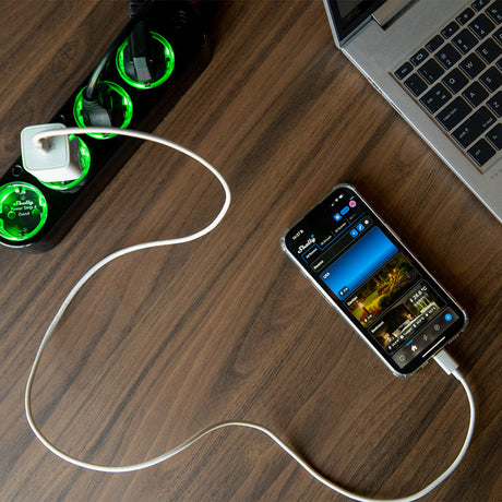 Shelly power strip gen4 stekkerdoos (zwart, wifi, bluetooth, zigbee)