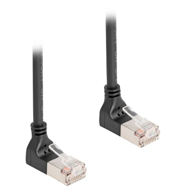 Delock rj45 netværkskabel cat.6a s ftp slim 90° opad opad vinklet 0,5 m kabel (sort)