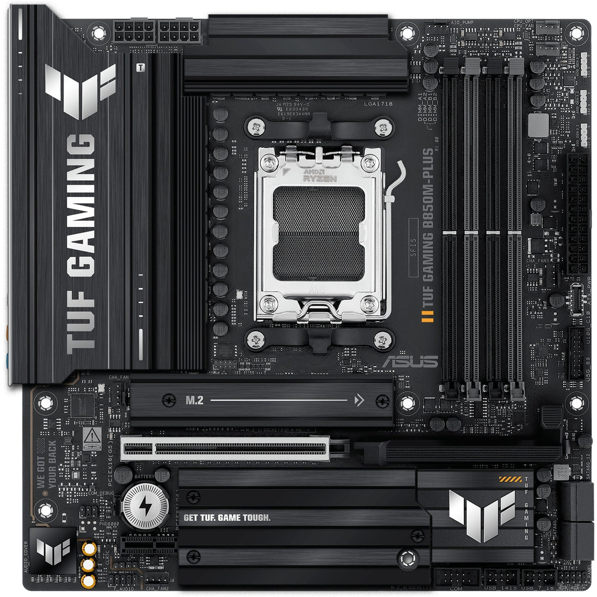 Asus tuf gaming b850m-plus socket am5 bundkort (2,5 gbe-lan, lyd, µatx)
