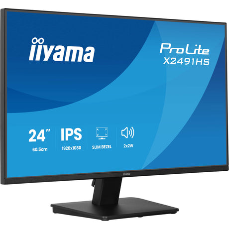 Iiyama prolite x2491hs-b1 23.8 skærm (sort, 120 Hz, HDMI, skærmport, lyd)