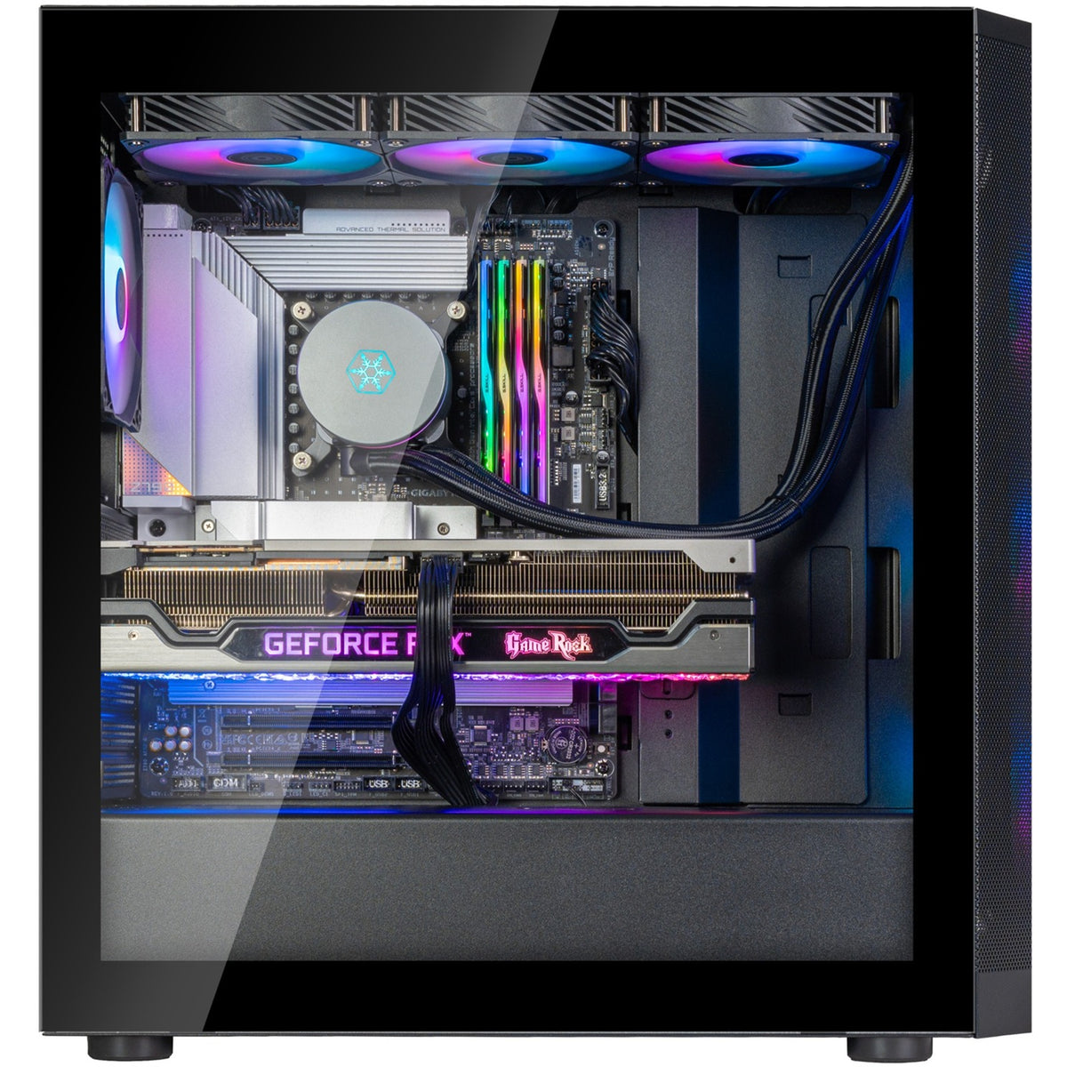 Silverstone Fara 514x Midi Tower-hus (sort | 2x USB-A | 1x USB-C | RGB | hærdet glas)