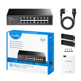 Cudy 16-ports gigabit metalswitch (sort)