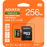 Adatahastighed plus microSDXC 256 GB hukommelseskort (uhs-i u3, klasse 10, v30, a2)