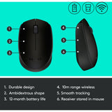 Logitech b170 mus (sort, trådløs)