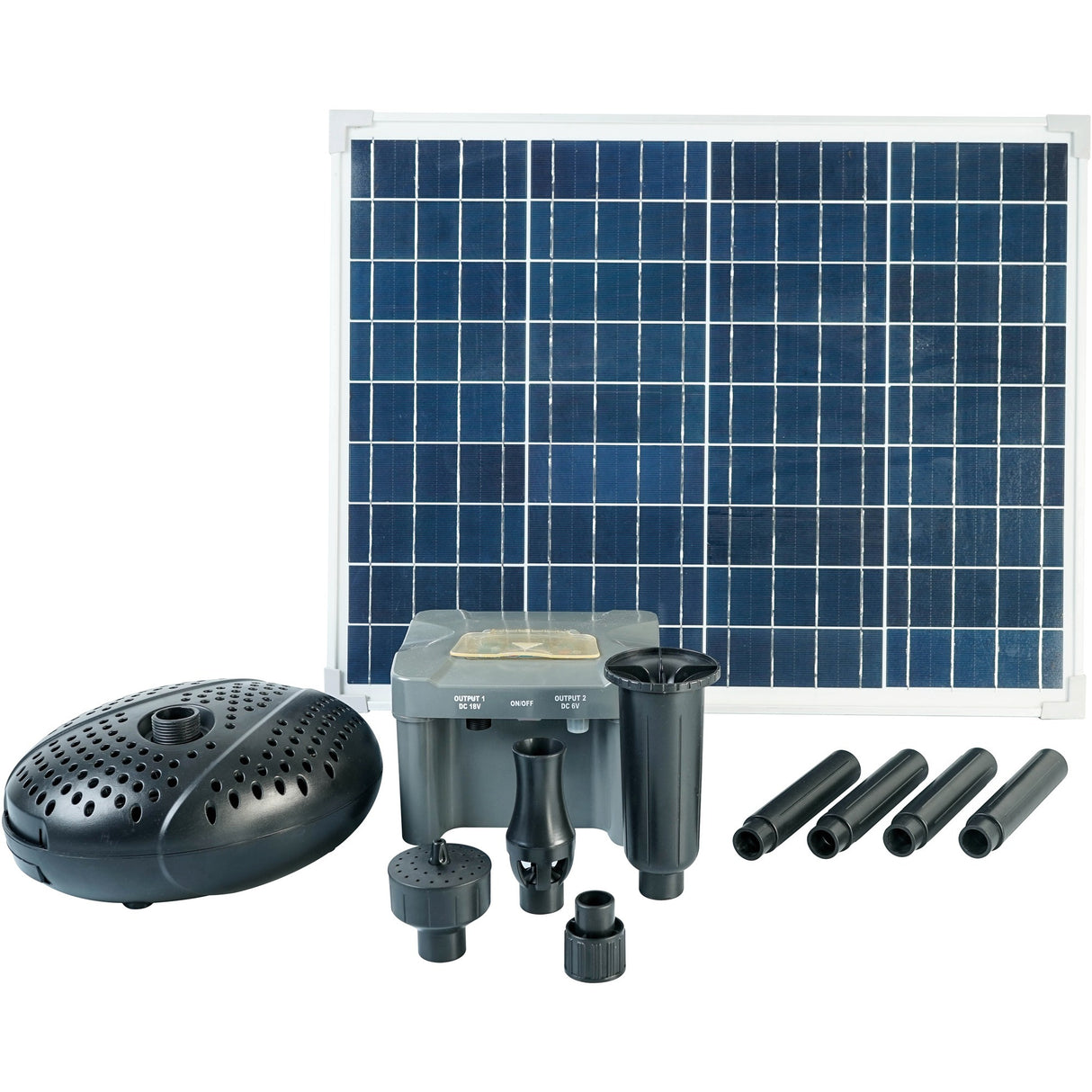 Ubbink solarmax 2500 batteripumpe (sort, inkl. solpanel, pumpe og batteri)