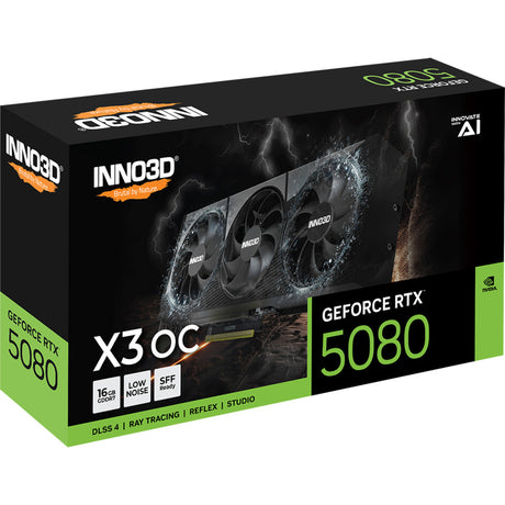 Inno3d n50803-16d7x-17603930 geforce rtx 5080 x3 oc, atx, 16gb, gddr7, 256-bit, 960gb s, pcie5, 360w