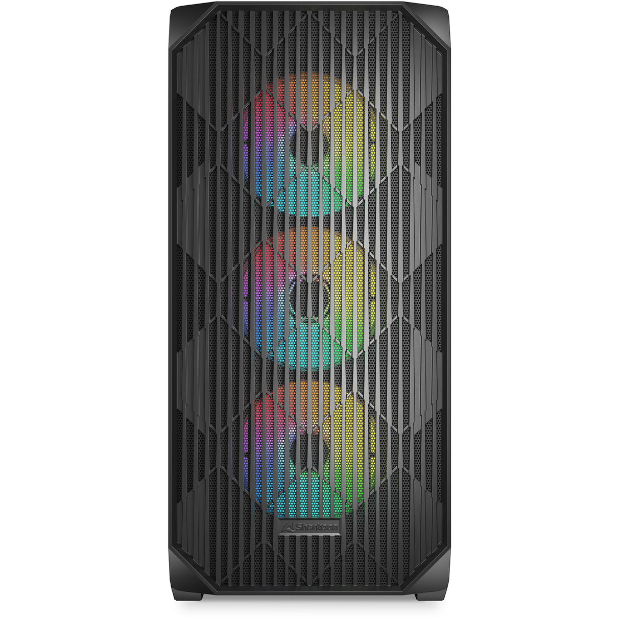 Sharkoon ak3 rgb midi tårnhus (sort | 2x usb-a | 1x usb-c | rgb | hærdet glas)