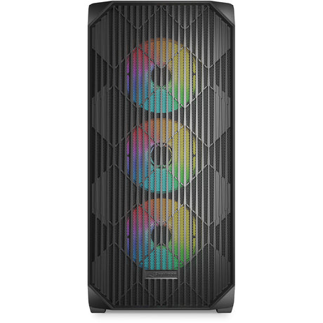 Sharkoon ak3 rgb midi tårnhus (sort | 2x usb-a | 1x usb-c | rgb | hærdet glas)