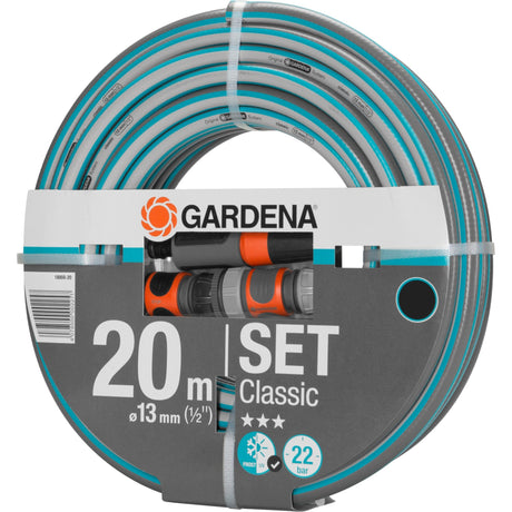 Gardena klassisk slange 13 mm (1 2 ), med tilbehør (grå turkis, 18008-20, 20 m)