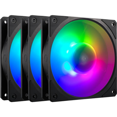 Cooler master mobius 120p argb 120x120x25 kabinet blæsere (sort, 3 stk, 120 x 120 x 25 mm, pwm)