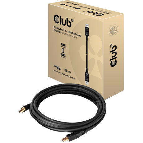 Club 3d displayport 1,4 hbr3 kabel (sort, 5 meter, 8k 60hz)