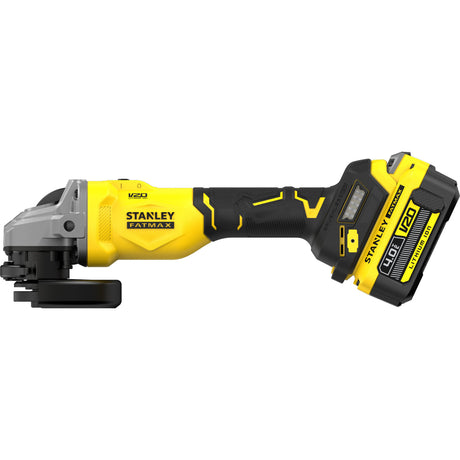 Stanley fatmax v20 18v vinkelsliber 125mm (sort gul, batteri og oplader medfølger, med etui)