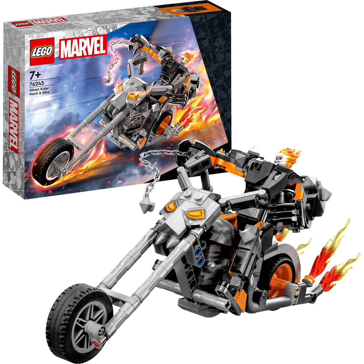 Lego marvel - ghost rider mech motorcykel byggelegetøj (76245)