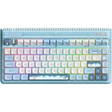 Iqunix OG80 wintertide trådløst mekanisk tastatur (lyseblåt, amerikansk layout (QWERTY), Iqunix Moonstone Turbo, 80% (TKL), RGB LED'er, hot-swappable, PBT, 2.4GHz | Bluetooth 5.1 | USB-C)
