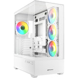 Sharkoon ak6 rgb midi tårnhus (hvid | 2x usb-a | 1x usb-c | rgb | hærdet glas)