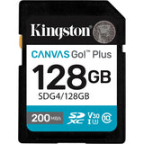 Kingston canvas go! plus SDXC 128 GB hukommelseskort (sort, klasse 10, UHS-I U3, V30)