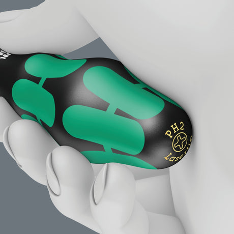 Wera skruetrækkersæt 334 335 6 kraftform plus, laserspids med stativ (sort grøn, 6 stk.)
