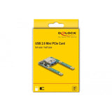 Delock mini pcie i o 1 x usb 2.0 type-a hun fuld størrelse halv størrelse controller