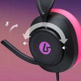 Powera Lucidsound LS10 Wired Gaming Headset - Midnight Branding Over-Ear Gaming Headset (Sort Pink, Playstation 5, Playstation 4, Xbox Series X|s, Xbox One, PC, Mobil)