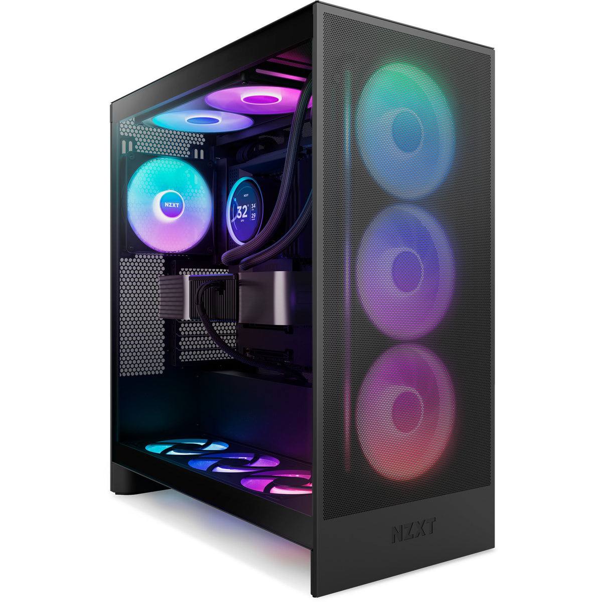 Nzxt f420 rgb core case fans (sort, 3 stykker, 420 x 140 x 26 mm)
