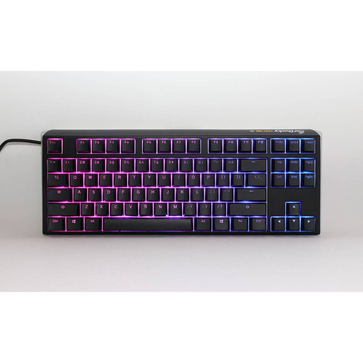 Ducky one 3 klassisk tkl rgb mekanisk tastatur (sort, us-layout (qwerty), cherry mx silent red, 80% (tkl), rgb lysdioder, double-shot pbt, hot-swappable, quack mekanik)